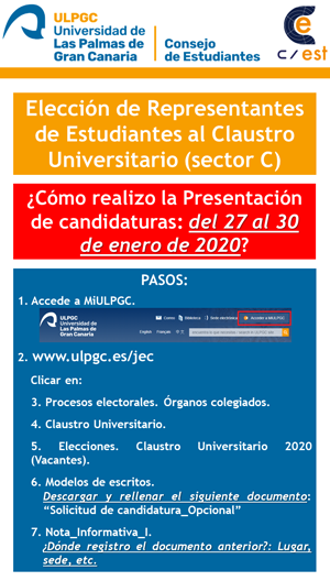 Elección de Representantes de Estudiantes al Claustro Universitario (sector C)